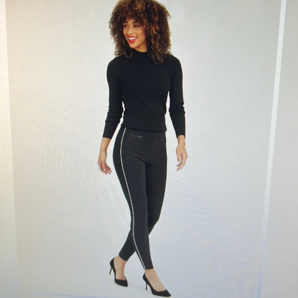 The Perfect Pant, Ankle Piped Skinny - Black, Large, Tall